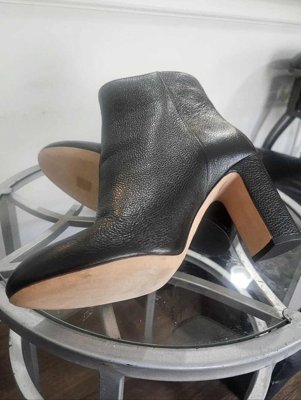 Kate Spade New York Knott Zip Black Leather Block Heel Ankle Booties Size 8.5